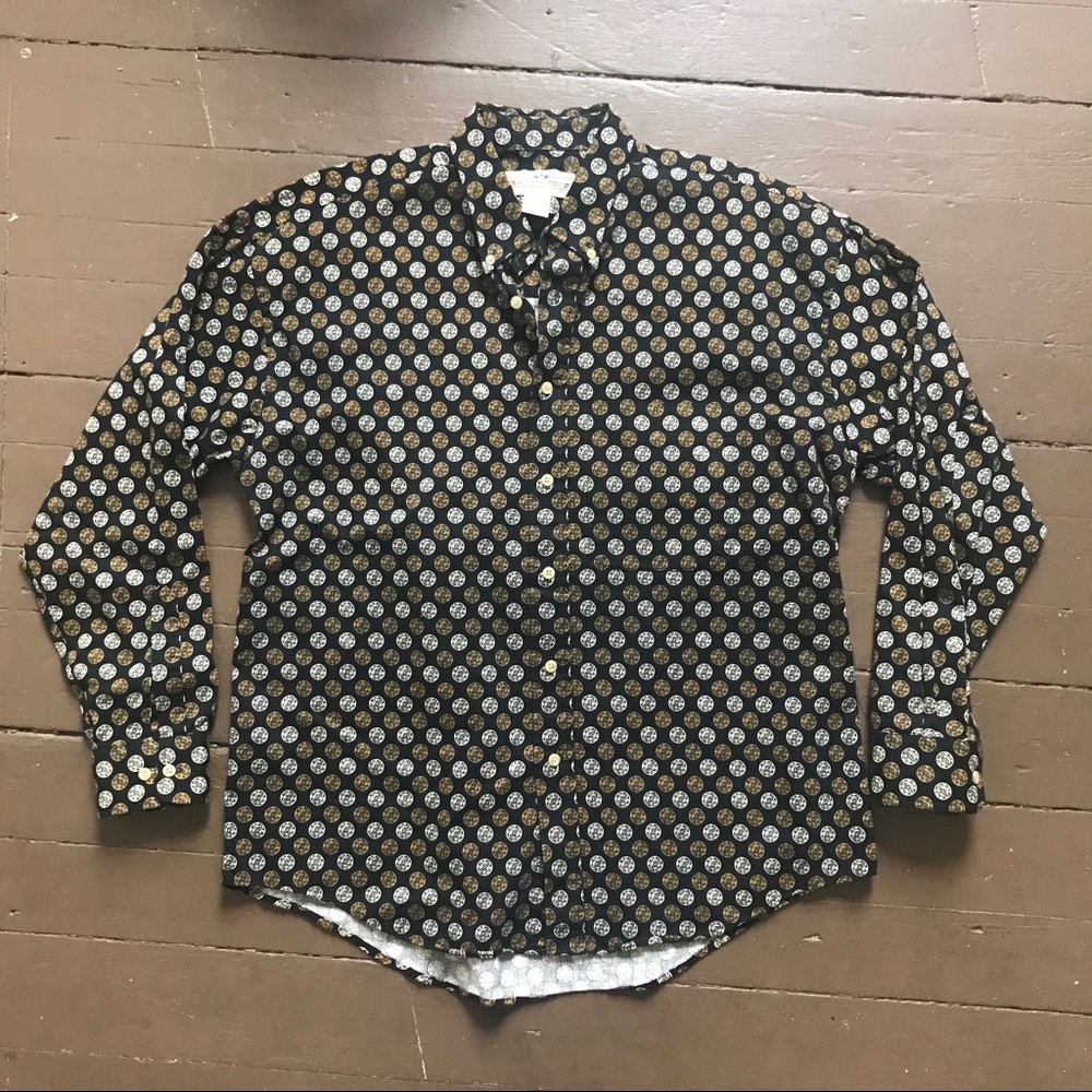Vintage 90s geo print long sleeve button down